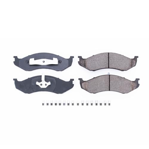 Image of PowerStop Front Brake Pads for Jeep Cherokee 1990-01 |Comanche 1990-92 |Grand Cherokee 1993-98 |Grand Wagoneer 1993 |TJ 1997-06 - Z17 Ceramic Brake Pads with Installation Hardware, 17-477