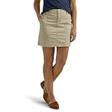 Lee Women's Mid Rise Skort with 3.5' Hidden Short (Pioneer Beige - 20)