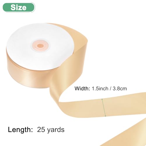 Ruban de satin jaune haut de gamme M METERXITY en tissu polyester résistant - 4