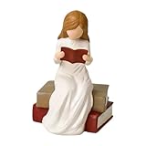 Gihioue Engelfiguren Für Frauen - Kunstharz Skulptur Andenken,Deko für Engel Statuen,Für Leser Lehrer Absolventen Frauen zur Deko auf BücherNachttisch Schreibtisch Tisch an Feiertag und