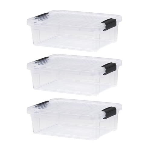 Image of Superio 4.5 Quart Clear Plastic Storage Containers with Lids, Stackable Organizer Bins, BPA-Free Storage Boxes for Home, Office, Dorm & Classroom, 3 Pack