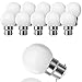 Suncan Pack de 10 bombillas LED B22 G45, sustituye a bombillas incandescentes de 20 W, blanco cálido 3000 K, 3 W G45, 180 lm, cubierta de policarbonato mate, no regulable.