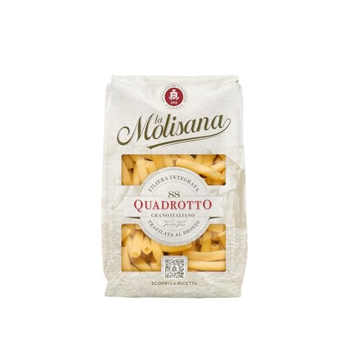La Molisana, Quadrotto n. 88, Pasta da Solo Grano Italiano - Trafilata al Bronzo, Ruvida e Tenace con Eccellente Tenuta in Cottura - Confezione da 500 g