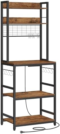 VASAGLE Étagère de Cuisine avec Multiprise, Support pour Micro-On...