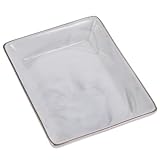 KAILIKETIY 大理模様のセラミックアクセサリートレイ 耐摩耗性のジュエリー収納トレー 指輪 ネックレス 時計整理用 グレーお盆プ 家用化粧品皿