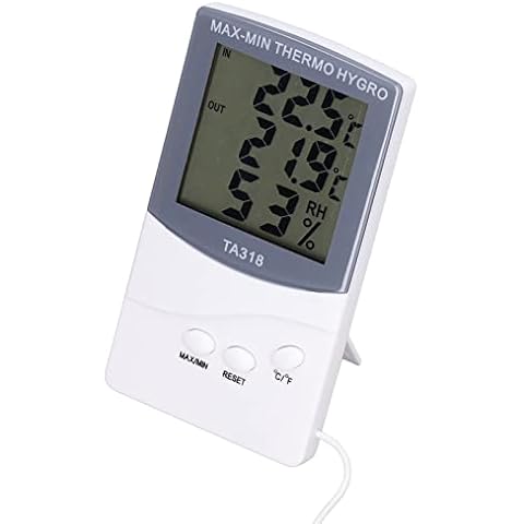 Indoor Outdoor Thermometer, 25% RH To 98% RH Household Use Electronic Hygrograph With Probe ‑50 To 70℃ Modern Type for Feel Temperature Humidity Outside Cover