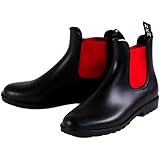 jodhpurhose kinder synthetische Sohle HKM by Reiterladen24 - Kinder Jodhpur Reitstiefeletten mit Elastikeinsatz Kunstleder schwarz/rot 34 Soft/weit