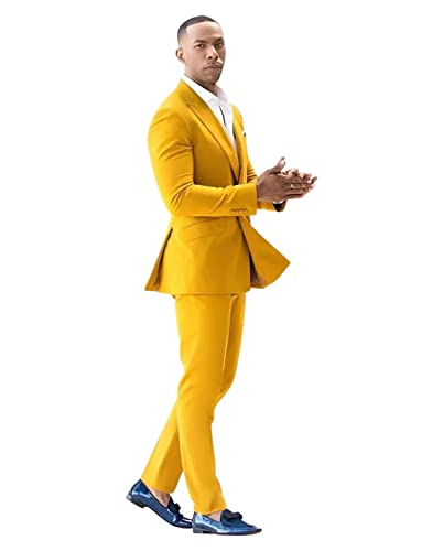 Men's Party Tuxedos Peak Lapel Two-Piece Suit Jacket and Pants Casual Dinner Wedding Prom