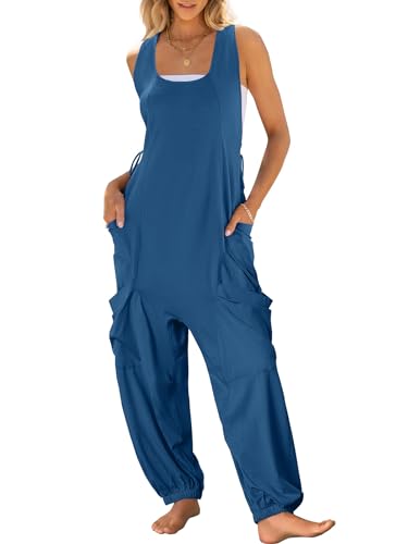 Image of ANRABESS Women Overalls Jumpsuits Loose Casual Dressy Sleeveless Baggy Harem Pants Romper Jumpers 2025 Trendy Summer Outfits