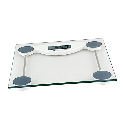 WOFASHPURET 1PC Transparent Square LCD Digital Bathroom Scale Accurate Weighing Scale for Home Use High Strength Toughened Design Immediate Readings with Easy to Read LCD Display Durable and