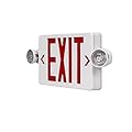 CM MZY LED Exit Sign with Emergency Lights,Exit Sign Lights with Battery Backup, Red Letter Emergency Exit Sign Lights with Two Adjustable Heads,AC 120-277V, UL Certified,1PCS