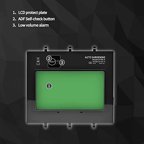 Monster&Master Large Viewing Screen Auto Darkening Welding Helmet, 4 Arc Sensor Wide Shade, Mm-Wh-002 #TOP3