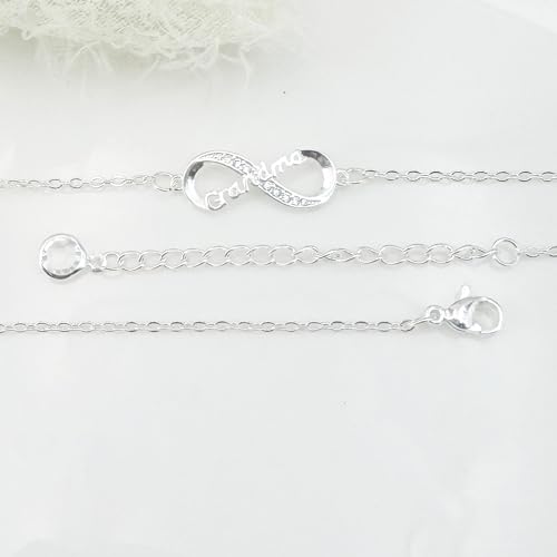 Image of Infinity Heart Bracelets for Daughter Mom Sister Granddaughter Grandma Lovers White Gold Plated Diamond Adjustable Butterfly Bracelets Best Birthday Mother's day Graduation Gifts