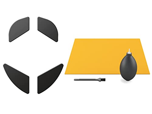 (Ceramic Feet + Cleaning Kit) Glorious PC Gaming Mice Feet - Polished Ceramic Feet + Glorious Keyboard, Mouse & Mousepad Cleaning Kit - Included Brush, Blower & Microfiber Cloth (Bundle)