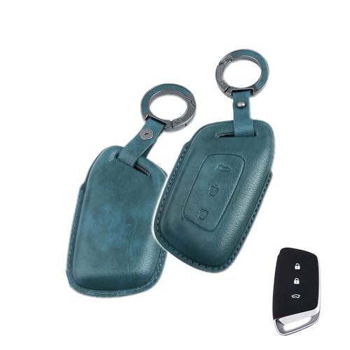 Image of keyzone dual leather key cover for MG Hector 3 button smart key