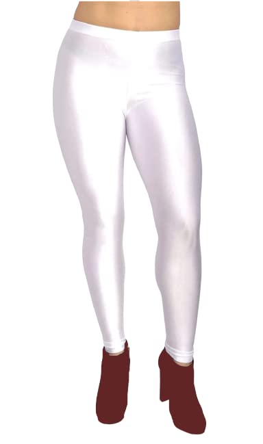 CronNew Trend Shiny Churidar Leggings for Women and Girls (Pack of 1) (XXXL, White)