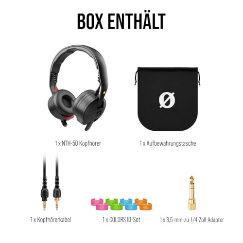 RØDE NTH-50 Professionelle On-Ear Kabel DJ Kopfhörer | Langlebig, Bequem, Hi-Fi Audio | Musiker, Filmemacher, Kreative (Schwarz)