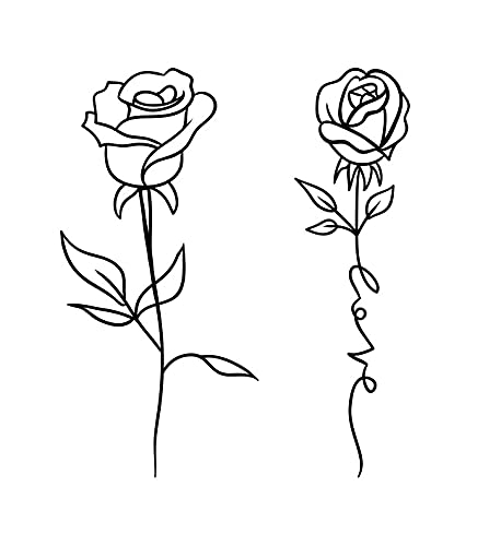 5X2Y Tattoo Tech, Long Lasting Temporary Tattoos, Last 1-2 Weeks, Waterproof, Semi Permanent Tattoo, Realistic Look, No Adhesive, No Reflection (Two Rose) #TOP3