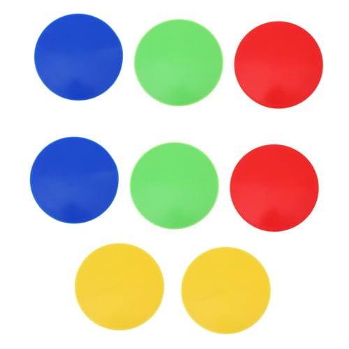 BELLIFFY 8pcs Round Flat Landmark Pads Non- Disc Markers for Soccer Basketball Sports Training Bright Red Yellow Green for Enhanced Visual Acuity