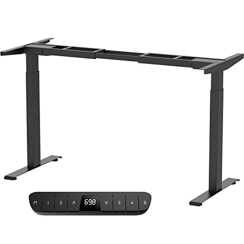 AITERMINAL Dual Motor Standing Desk Frame, Electric Adjustable Standing Desk Legs for Office Home (Black Frame + Motors + Control Panel) AITERMINAL Dual Motor Standing Desk Frame, Electric Adjustable Standing Desk Legs for Office Home (Black Frame + Motors + Control Panel)