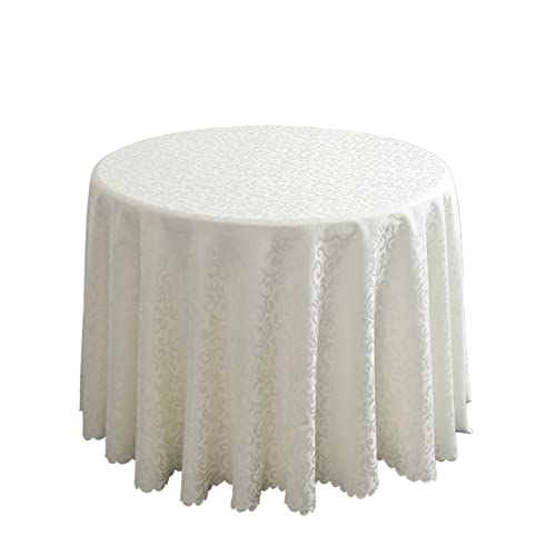 Nappe ronde polyester beige 180cm lavable, grand format pour table de fête - 2
