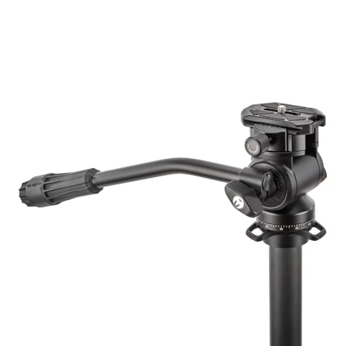 3 Legged Thing AirHed Vision – Compact Fluid Video Head with 90° Rotating Arca-Swiss Clamp | Pan & Tilt Tripod Mount with QR7 Plate – Supports Up to 5kg (Darkness)