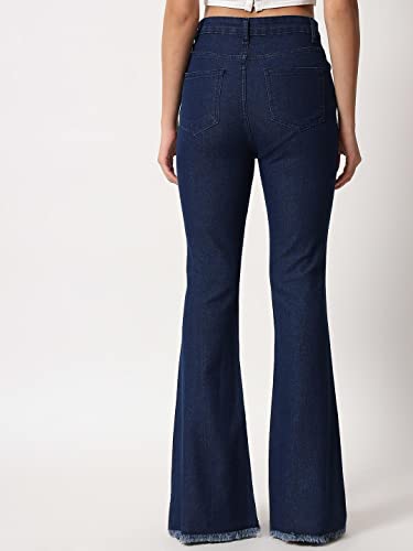 Image of KOTTY Flare Bottom Jeans for Women - Stylish Slim Fit with Bell Shape Leg