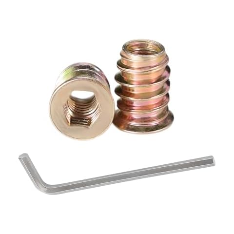 PFNRTH 1/4"-20 * 15mm Threaded Inserts for Wood Hex Drive Threaded Insert Nuts for Wooden Furniture and Products-60PCS Cover