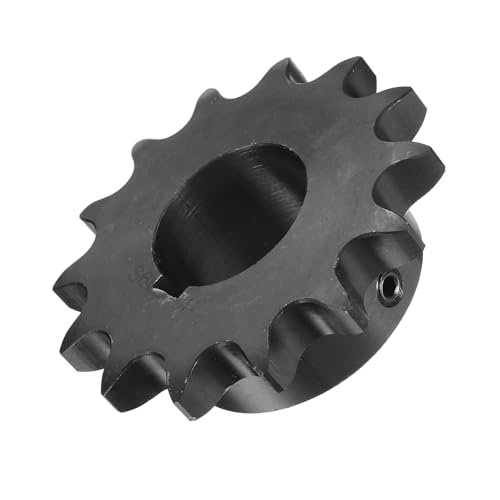 Image of uxcell #60 Chain Roller Sprocket B Type, 1-1 /2 inch Bore 14 Tooth Single Strand Chain Sprocket, Carbon Steel, Keyway with Set Screws