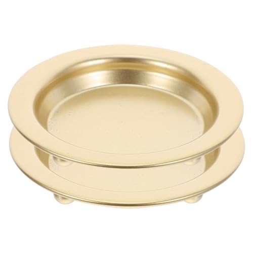 ABOOFAN 2pezzi Portacandele Dorato in Ferro da Piattini per Candele Colonna Coniche Fiamma Base Rotonda per Centrotavola e Decorazioni Vintage