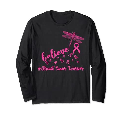 Breast Cancer Warrior Believe Breast Cancer Awareness Manga Larga