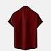 Men's Vintage Bowling Shirts Short Sleeve Button Down 1950s Retro Rockabilly Style Hawaiian Shirts Summer Beach Tops A- Wine