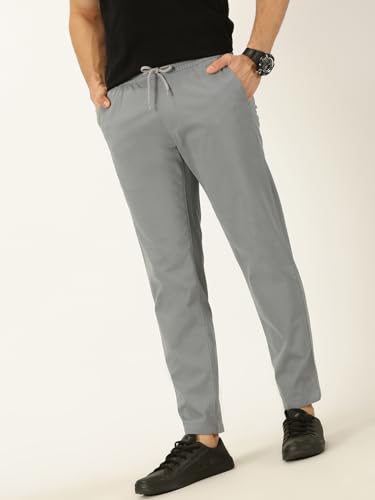 Image of Thomas Scott Men's | Solid | Light Weight | Breathable Fabric | Elasticated Waist | Mid Rise | Regular Fit | Cotton Blend | Drawstring | Chino Trouser | Pants