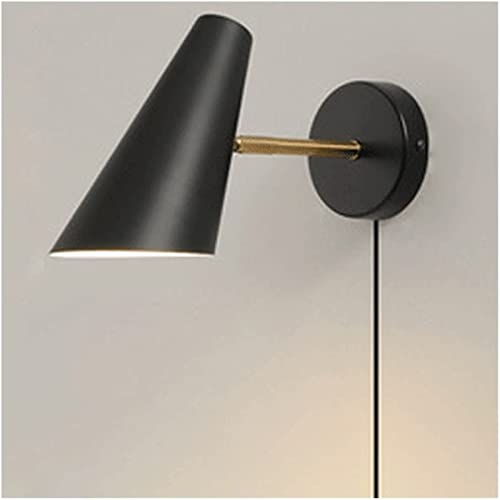 Enchufe la luz de pared industrial negra con interruptor