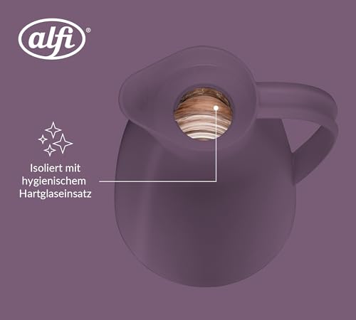 alfi ECO Isolierkanne 1,00 l, 12 h heiß, Hartglaseinsatz, dark lilac – Ansicht 4
