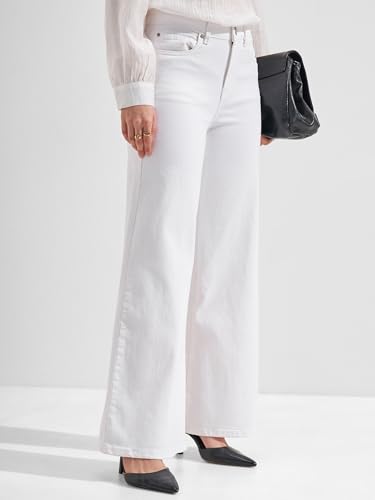Image of Tokyo Talkies Wide Leg Jeans |Flared |Baggy Jeans|Blue White & Black|Loose Fit