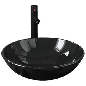 Kangmusi Schwarz Keramik Waschschale Set 3098450