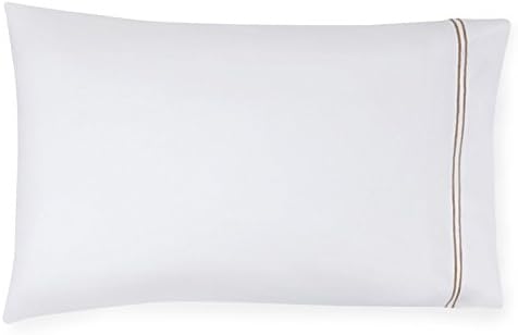 Sferra Grande Hotel Sheet Set - Queen - White/Taupe