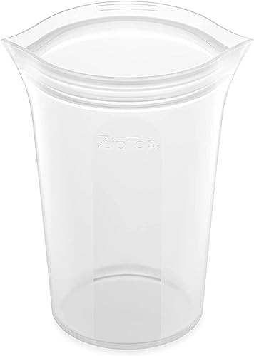 ジップトップ Zip Top シリコーンバッグ 保存容器 【日本正規品】 カップ L 710ml 電子レンジ調理 冷凍 食洗機 対応 プラチナシリコーン使用 有害物質不使用 フロスト ホワイトの商品画像（Amazon）