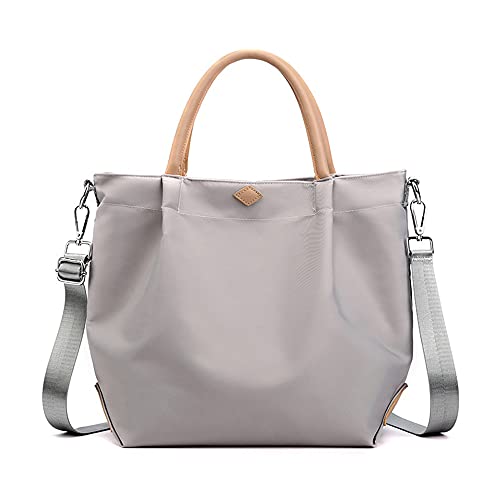 Sac à main en nylon pour femme gris taille Medium et grande capacité