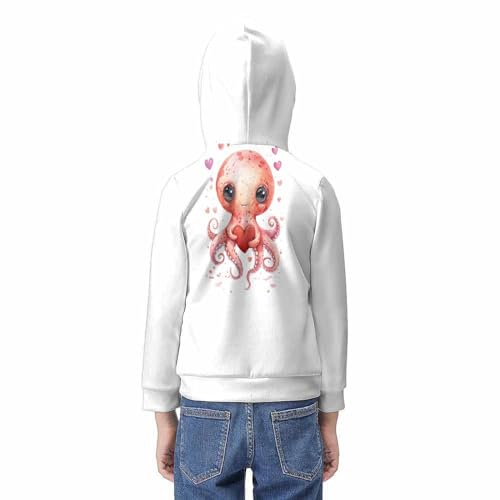Sweat à capuche pieuvre imprimé 3D pull enfant cordon 7-9 ans - 6