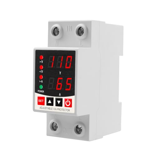 OELFFOW Adjustable V/A Protector Over/Under Voltage & Overcurrent Protection Intelligent Relay Reset...