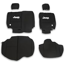 RED ROCK Jeep Licensed by TruShield Neoprene Front and Rear Seat Covers; Black Compatible for 08-10 Jeep Wrangler JK 4-Door