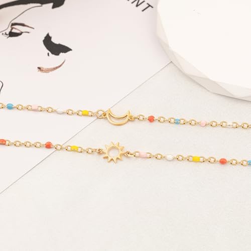 Image of Matching Aunt and Niece Bracelet for 2, Sun and Moon Bracelets for Aunt and Niece Inspirational Jewelry Christmas Birthday Gifts Aunt and Niece Gifts