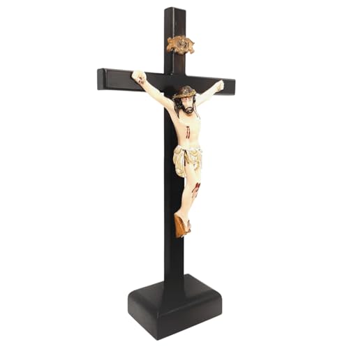Artcruz - Crucifixo de Mesa com Cristo em Resina 33 cm - Decoração para Pendurar em Parede - Crucifi