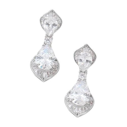 Boucles d'oreilles moissanite goutte d'eau pour une cérémonie de mariage élégante