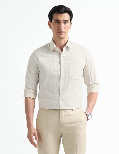 Image of Arrow Checked Slim Fit Mens Formal Shirt - Cotton, Breathable & Comfortable, Full Sleeves Shirts for Men