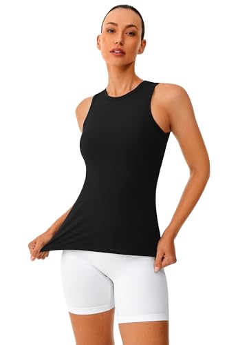 JOYSPELS Workout Tank Tops for Women - Butter Soft High Neck Athletic Gym Yoga Pilates Tank Tops3