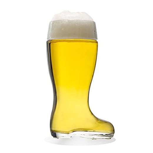STÖLZLE LAUSITZ Bierstiefel 1 Liter I formschöne Biergläser I spülmaschinenfest I edles bleifreies Kristallglas I sehr bruchresistent I hochwertige Gläser I Stiefel-Glas groß