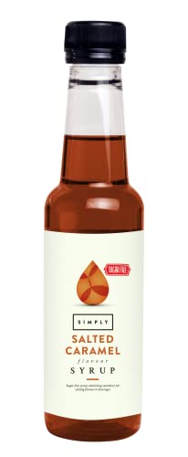 Simply Sugar Free Salted Caramel Syrup Low Calorie Vegan & Nut Free Flavoured Syrup for Coffee Cocktails & Baking (250ml)